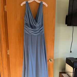 David’s Bridal Long Chiffon Surplice Tank Dress